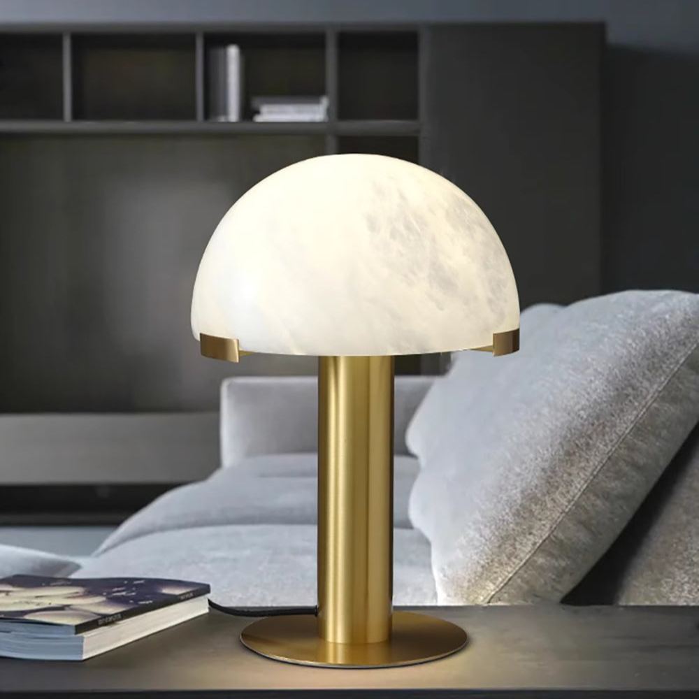 Jade mushroom table lamp detail