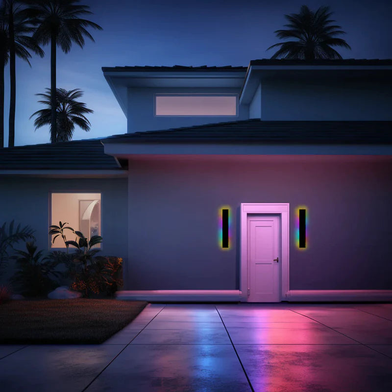 Edge Black Minimalist Linear Outdoor Wall Light