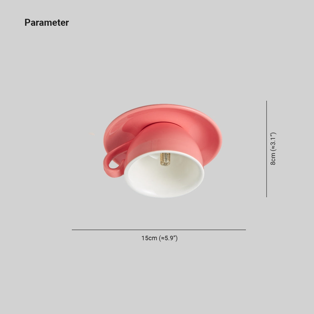 Valentina Modern Coffee Cups Ceramic Flush Ceiling Lighting