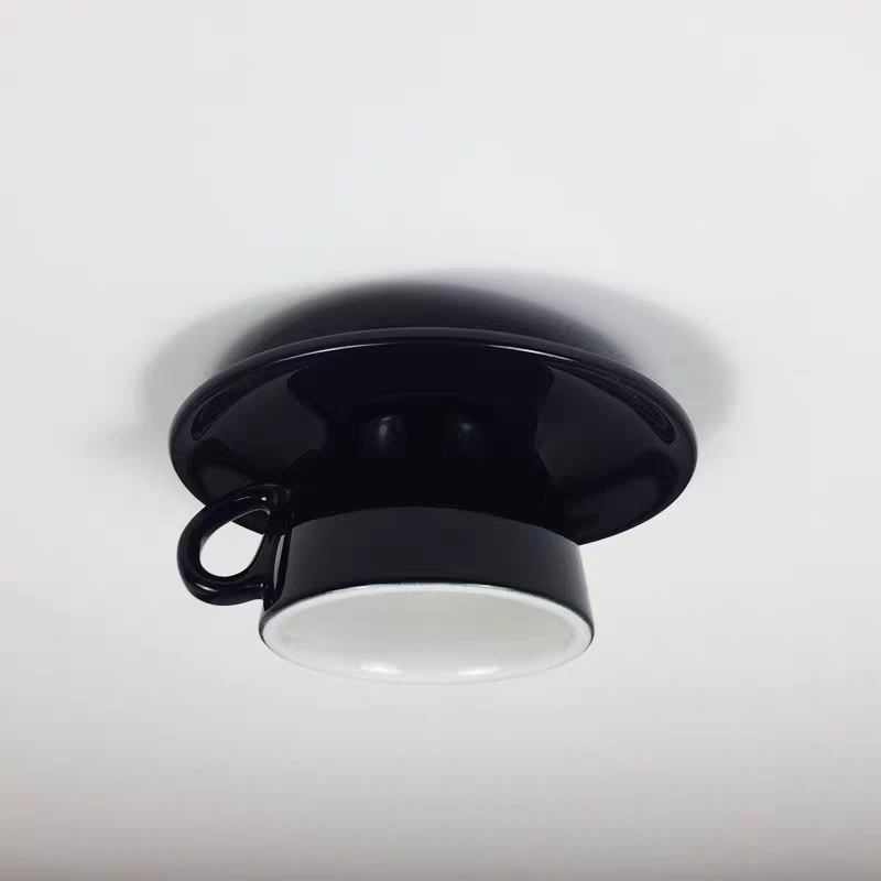 Valentina Coffee Cups Ceramic Ceiling Light - Black