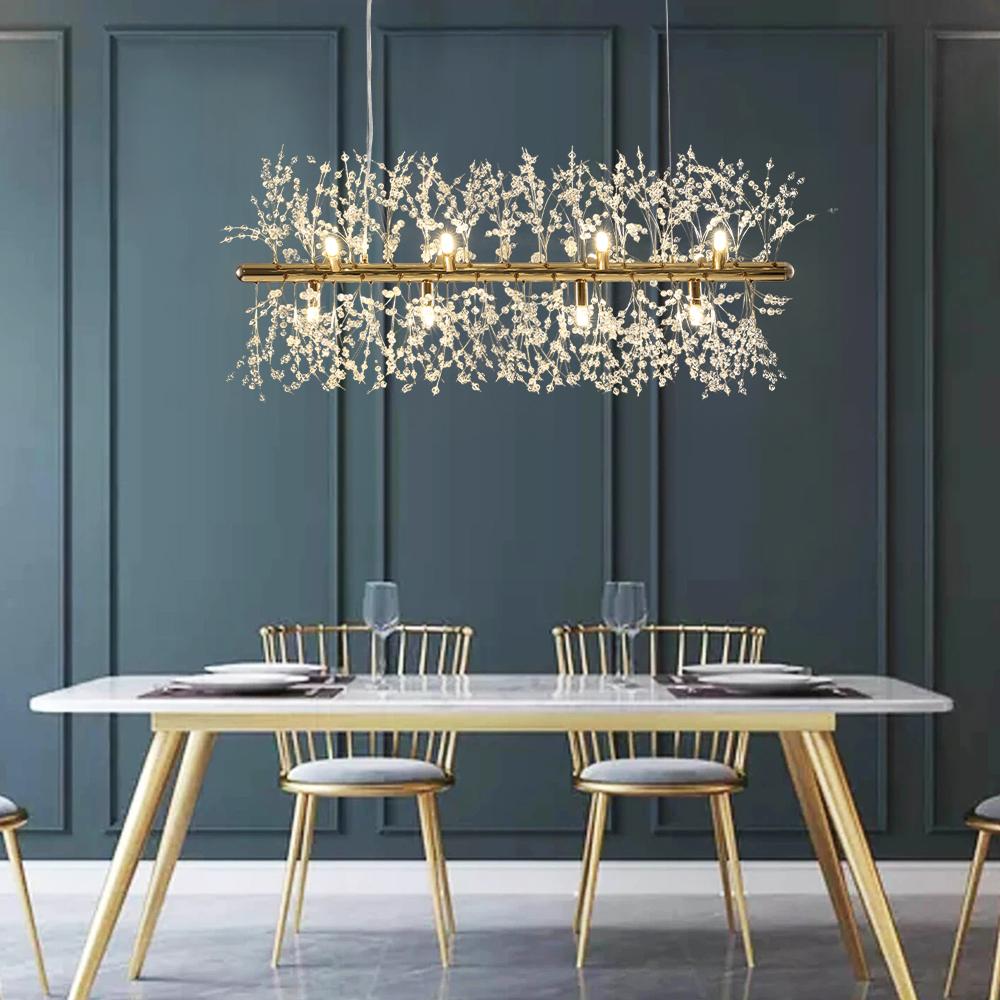 12-Light Crystal Linear Chandelier | 2 Colours