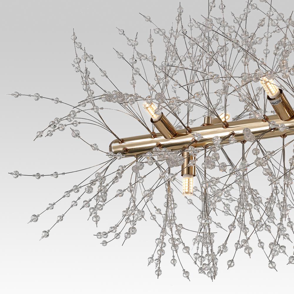 12-Light Crystal Linear Chandelier | 2 Colours