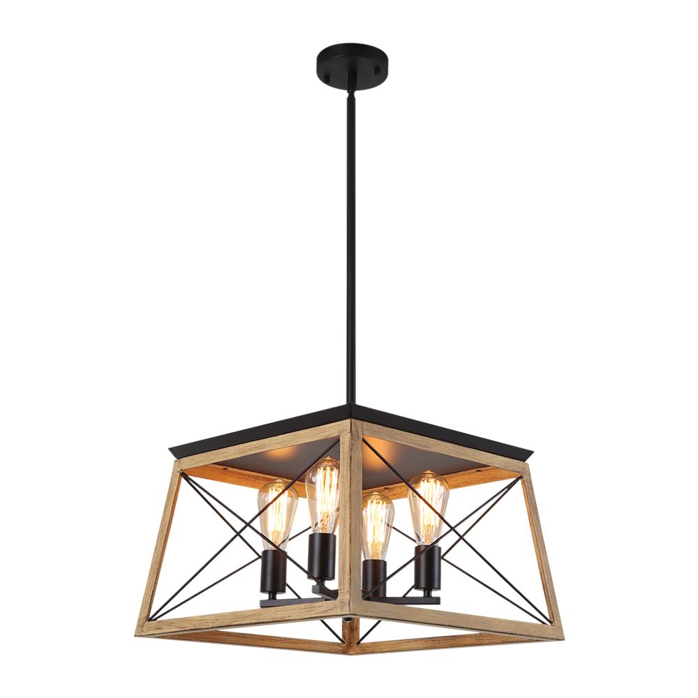4-Light Square Kitchen Chandelier | 2 Colours