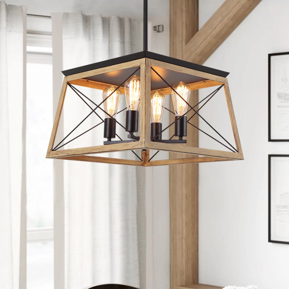 4-Light Square Kitchen Chandelier | 2 Colours