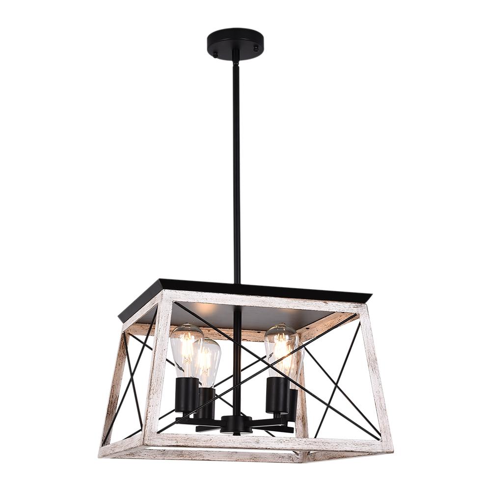 4-Light Square Kitchen Chandelier | 2 Colours