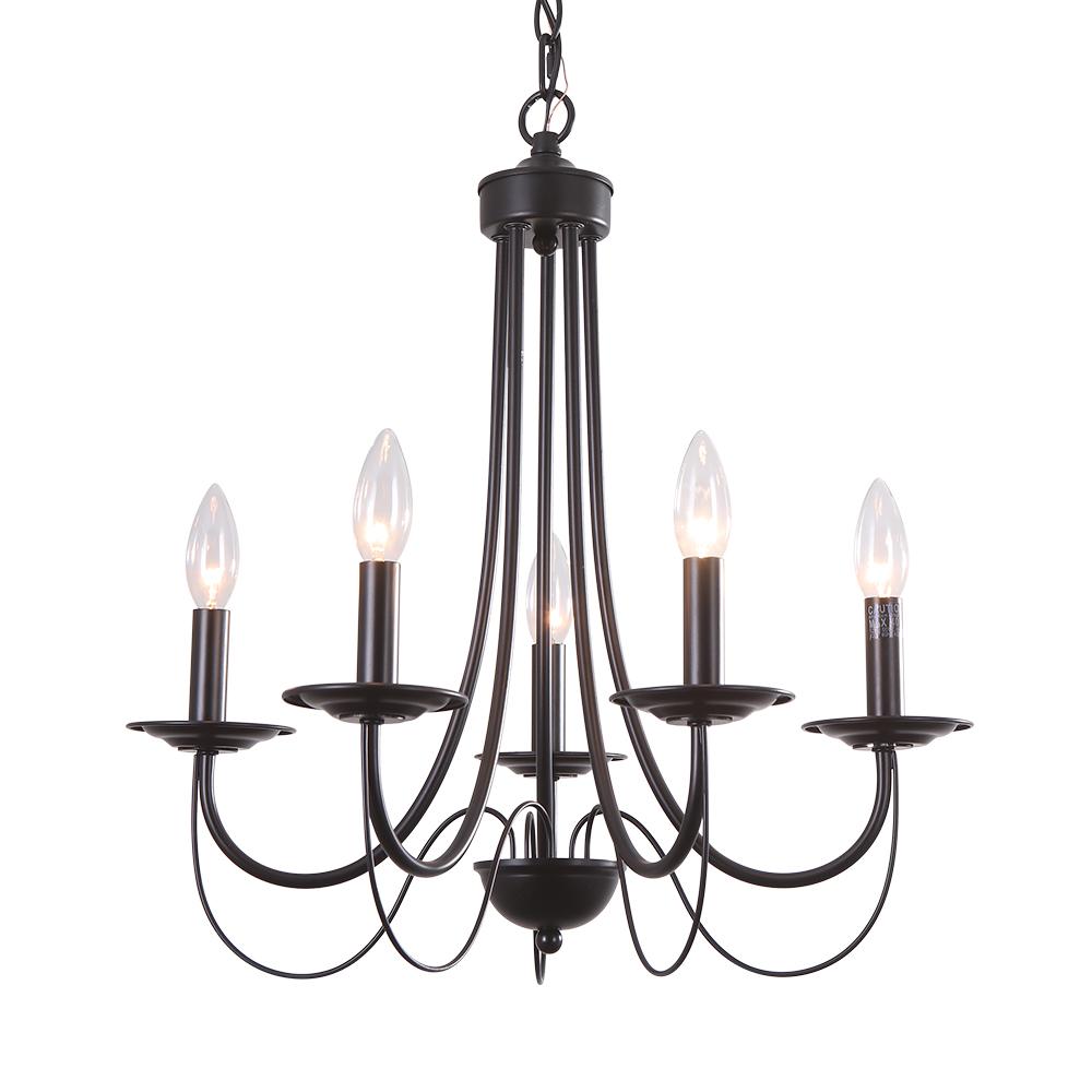 5-Light Candle Style Metal Chandelier