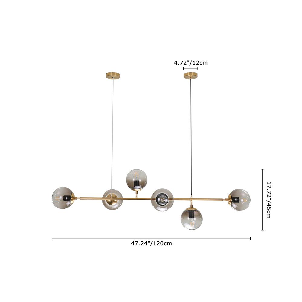 6-Light Gradient Glass Globe Chandelier