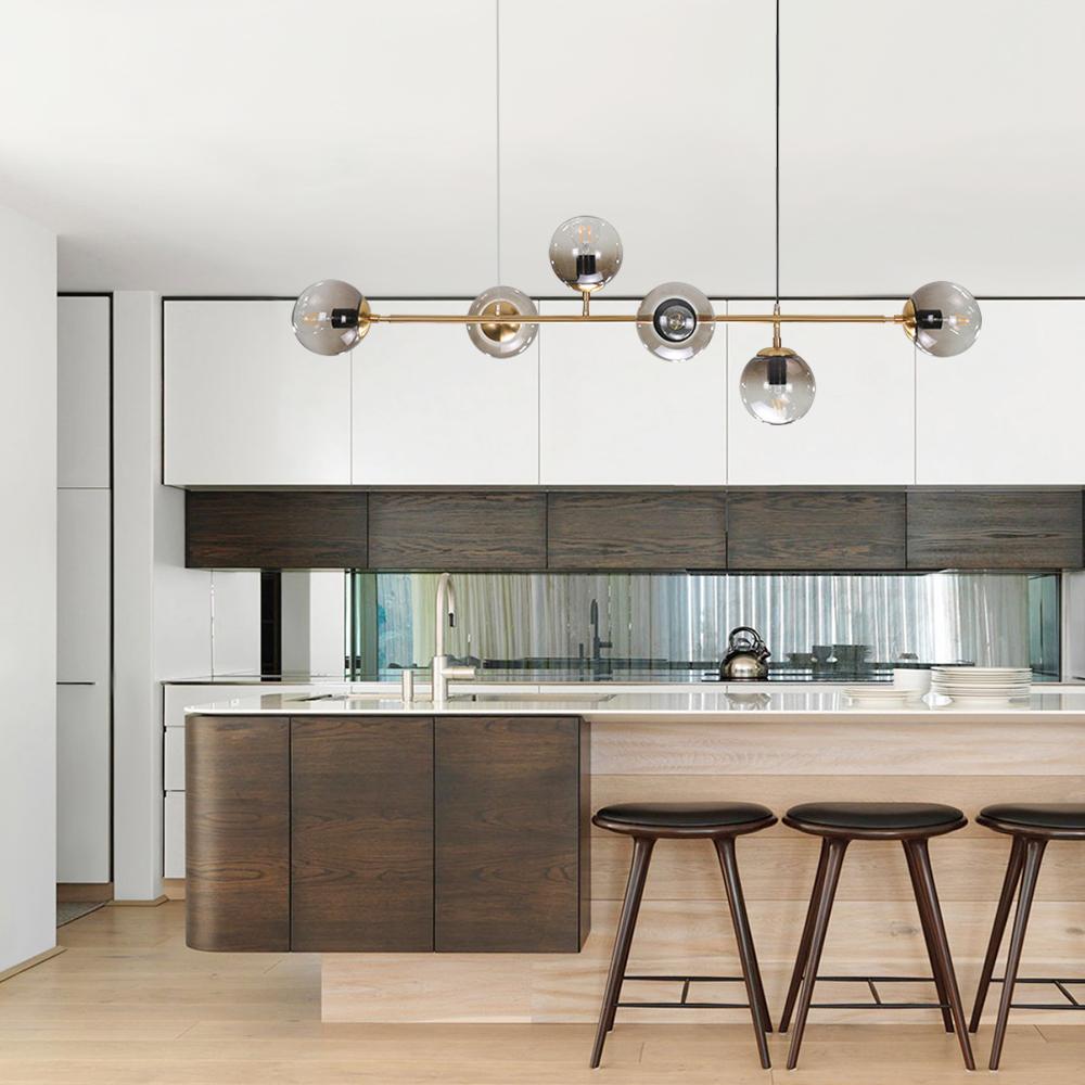6-Light Gradient Glass Globe Chandelier