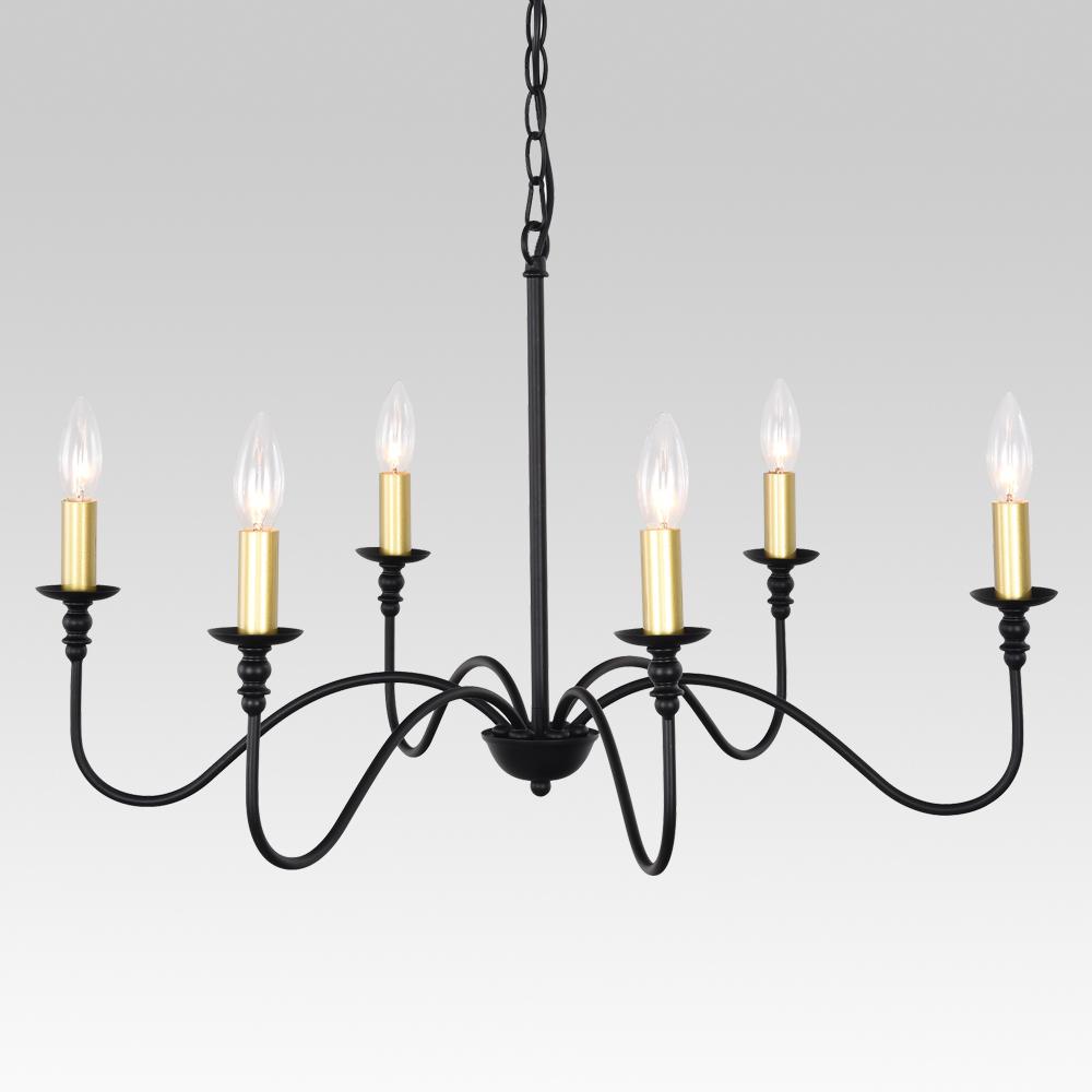 6-Light Traditional Candle Chandelier | 2 Colours