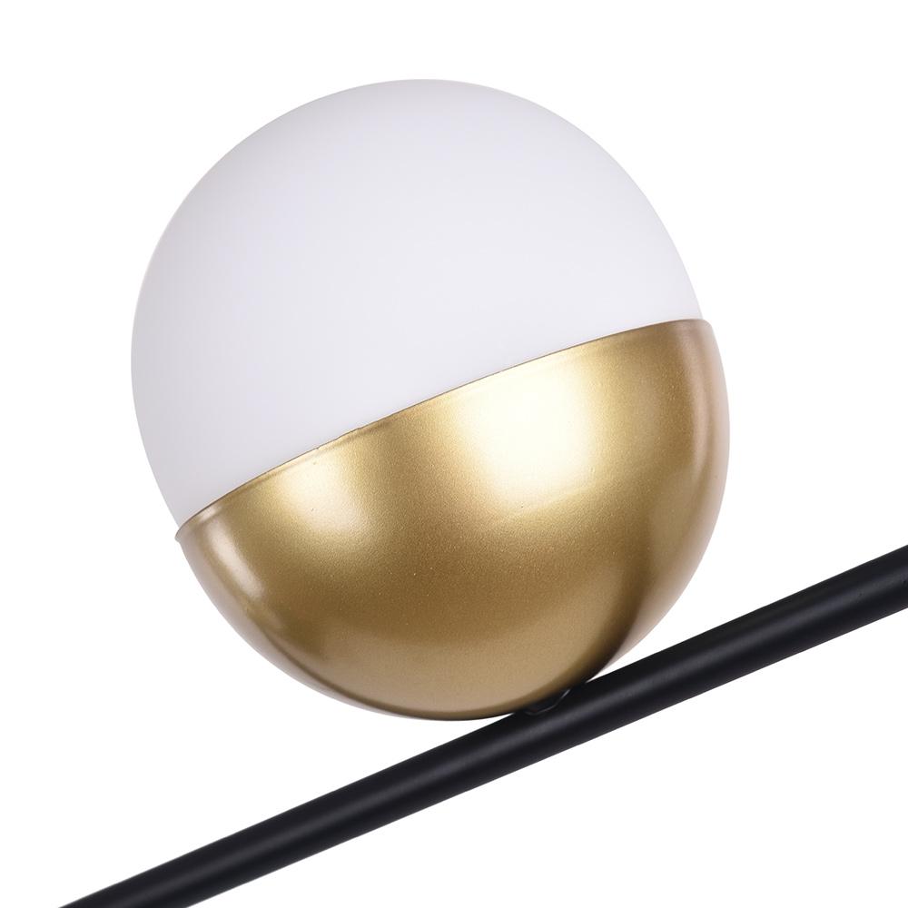 3-Light Glass Globe Linear Chandelier