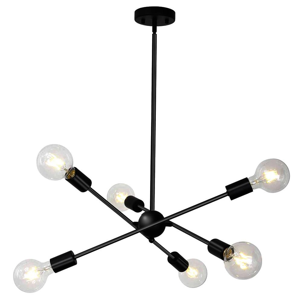 6-Light Metal Sputnik Chandelier | 3 Colours