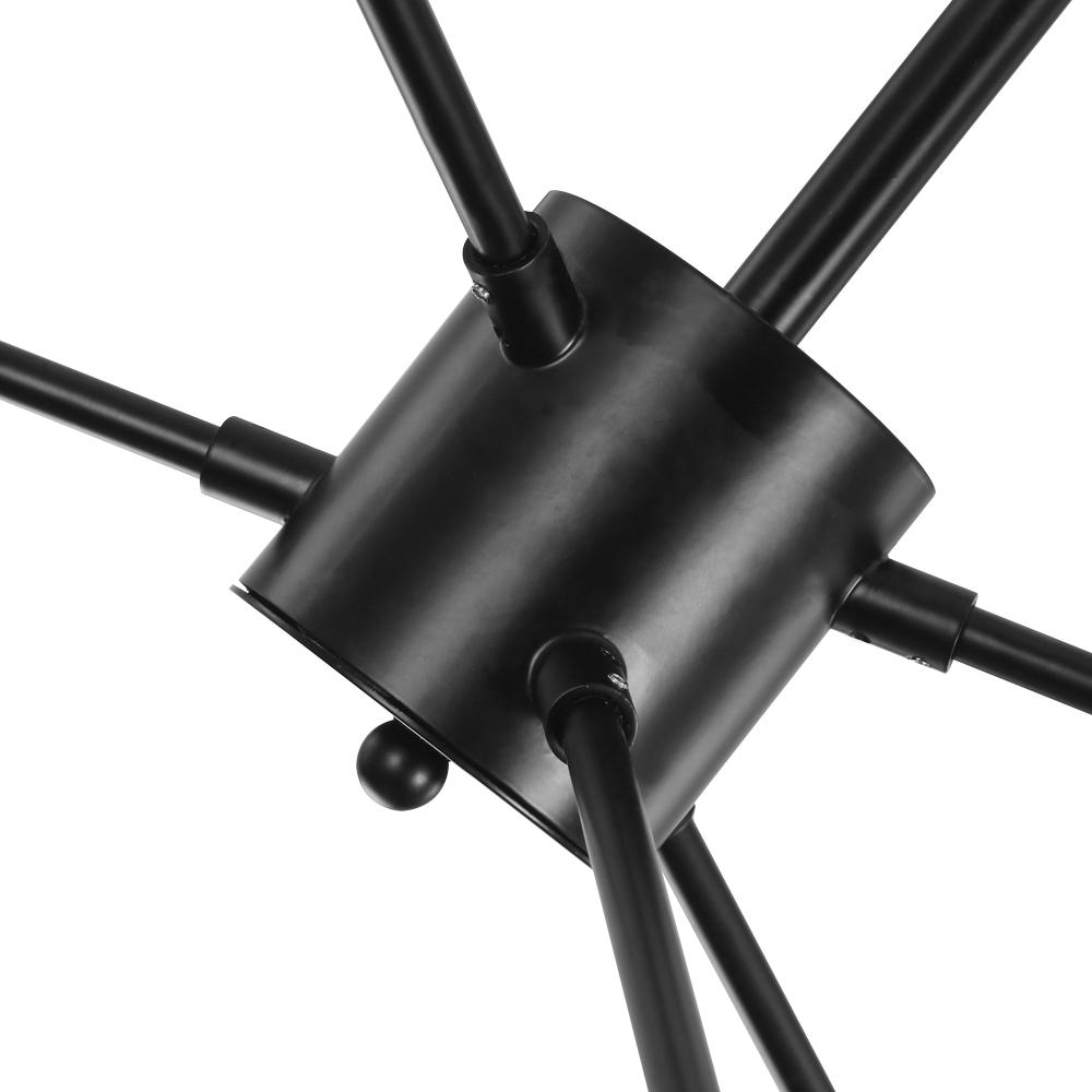 6-Light Black Glass Globe Sputnik Light