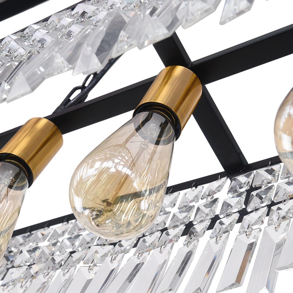 5-Light Crystal Rectangular Chandelier