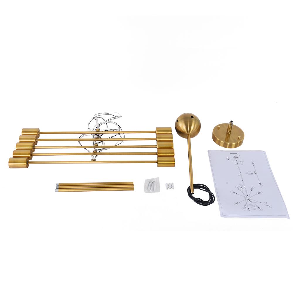 6-Light Brass Sputnik Chandelier