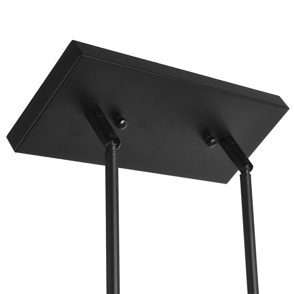 5-Light Black Rectangular Glass Chandelier