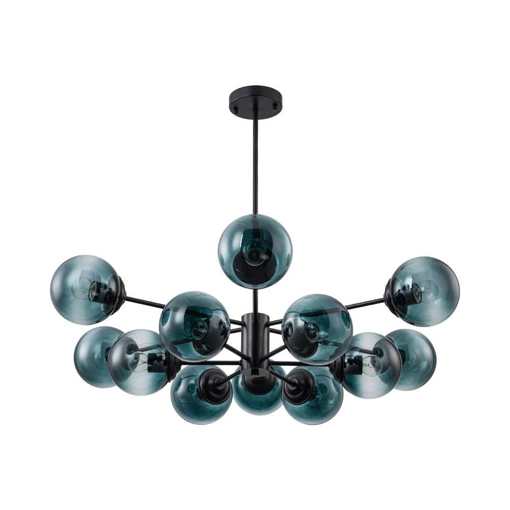 12-Light Gradient Blue Sputnik Bubble Chandelier
