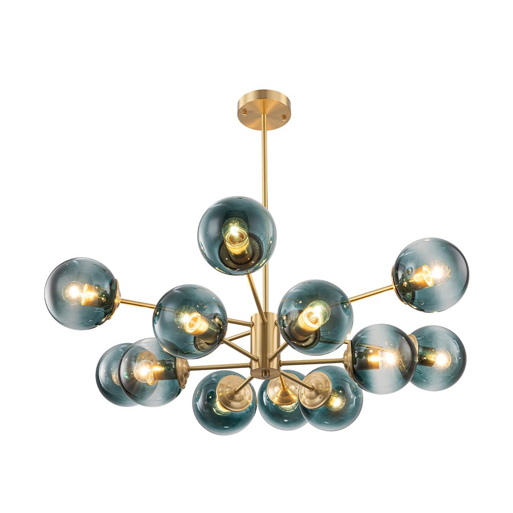 12-Light Gradient Blue Sputnik Bubble Chandelier