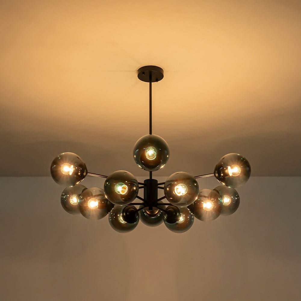 12-Light Gradient Blue Sputnik Bubble Chandelier