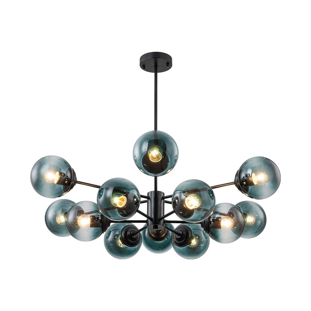 12-Light Gradient Blue Sputnik Bubble Chandelier
