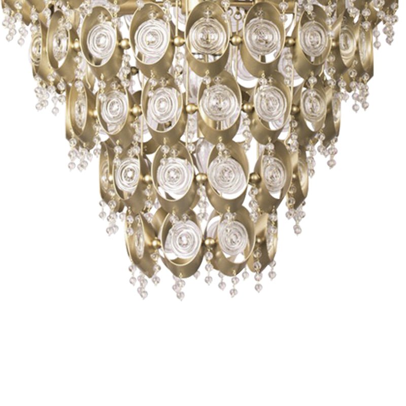 12-Light Antiqued Brass Crystal Chandelier