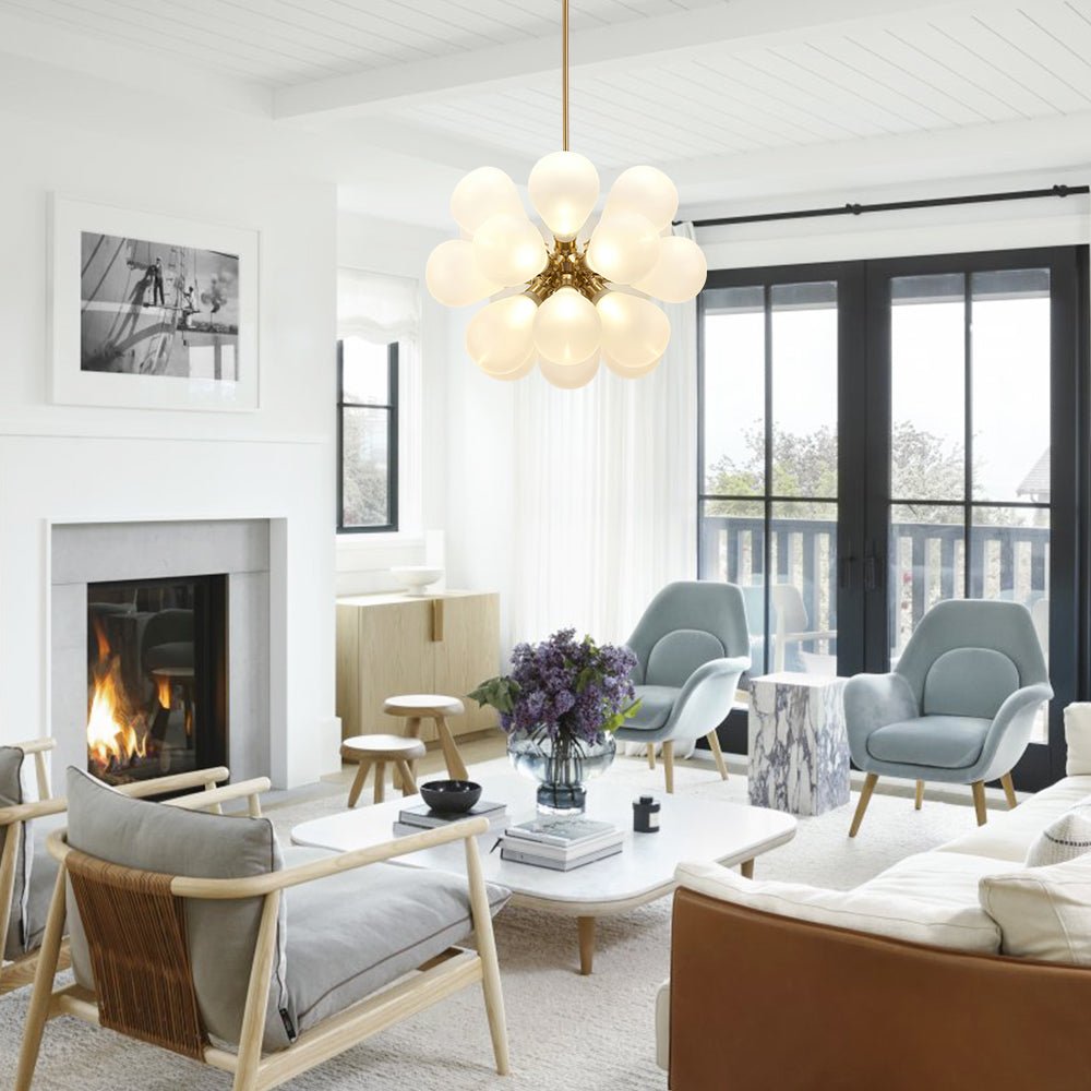 18-Light White Bubble Sputnik Chandelier