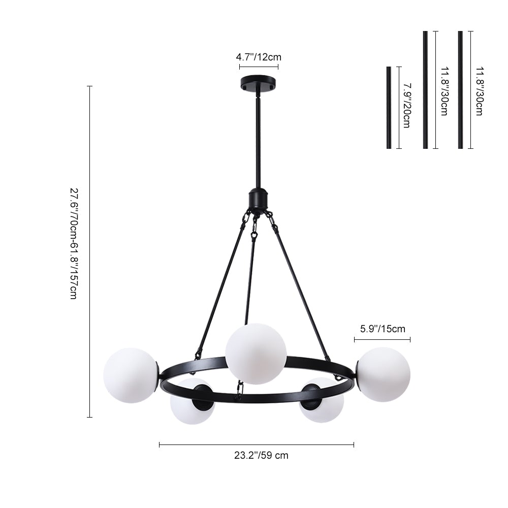 5-Light Black Bubble Chandelier