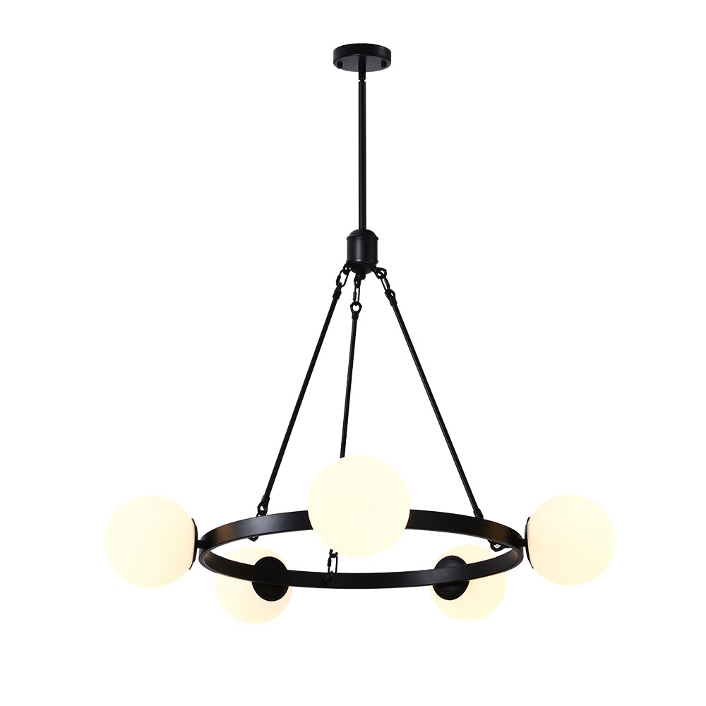 5-Light Black Bubble Chandelier