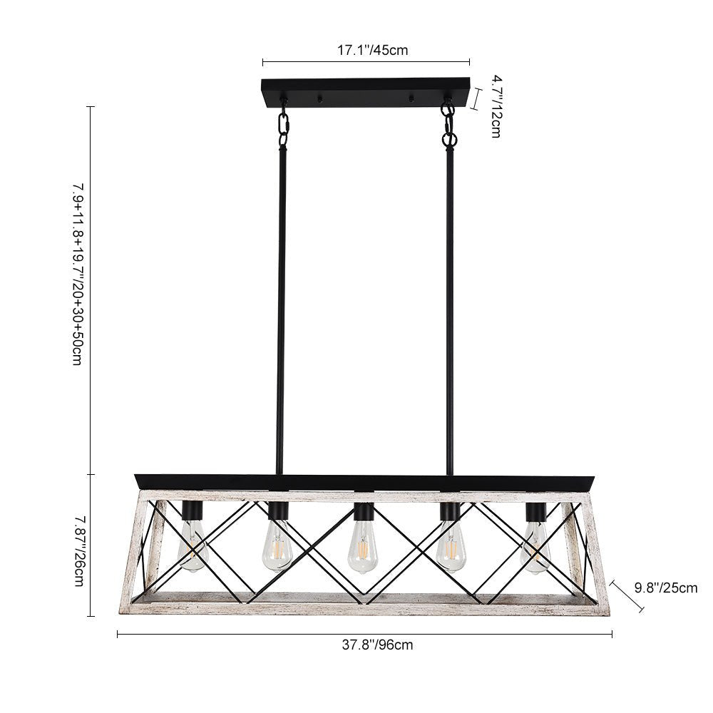5-Light Kitchen Island Chandelier | 2 Colours