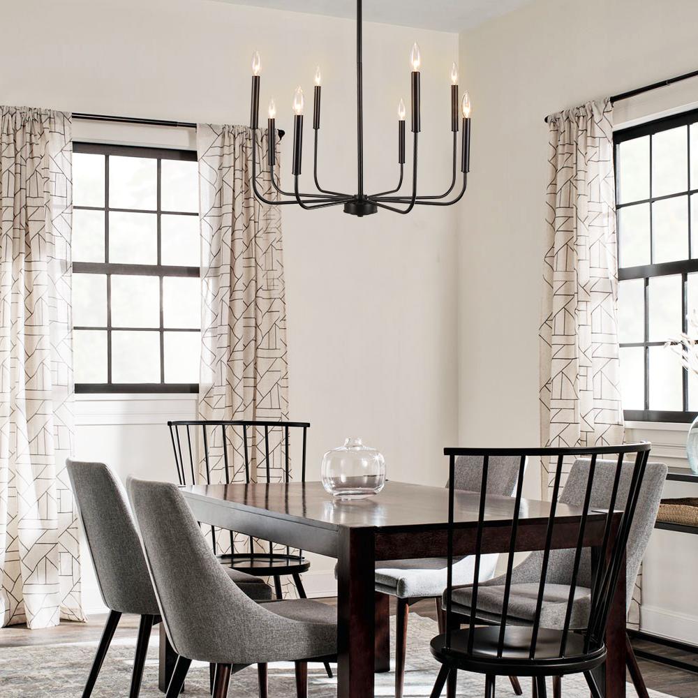 8-Light Candle Style Metal Chandelier