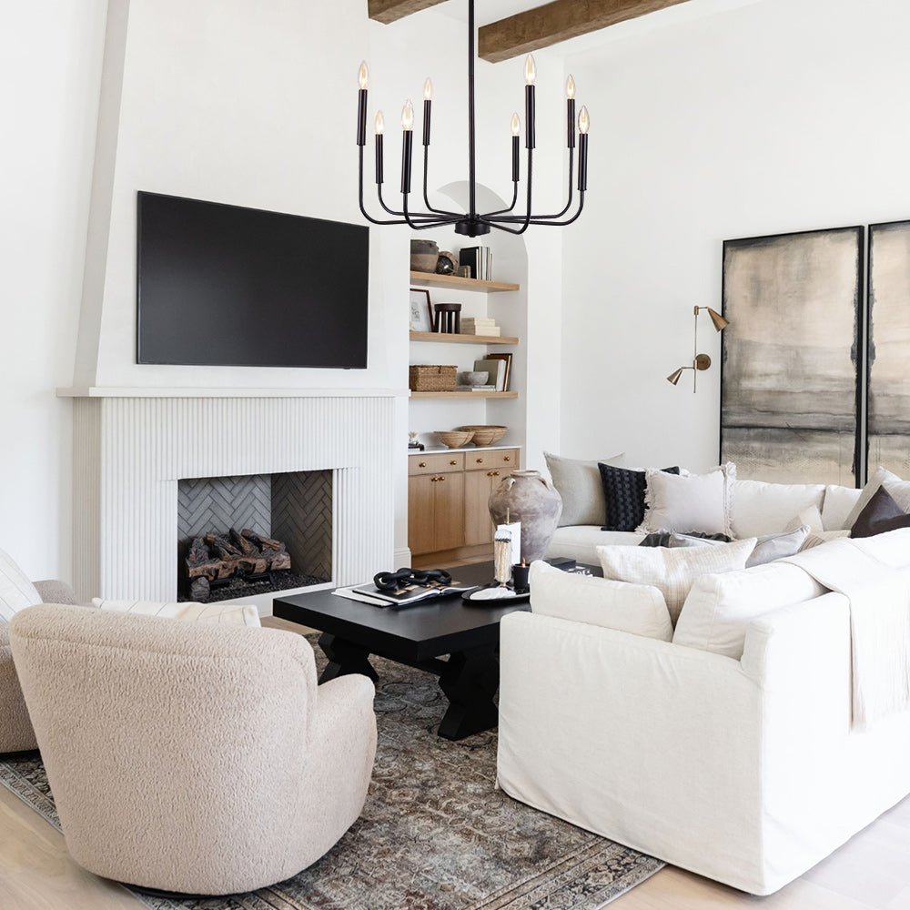 8-Light Candle Style Metal Chandelier