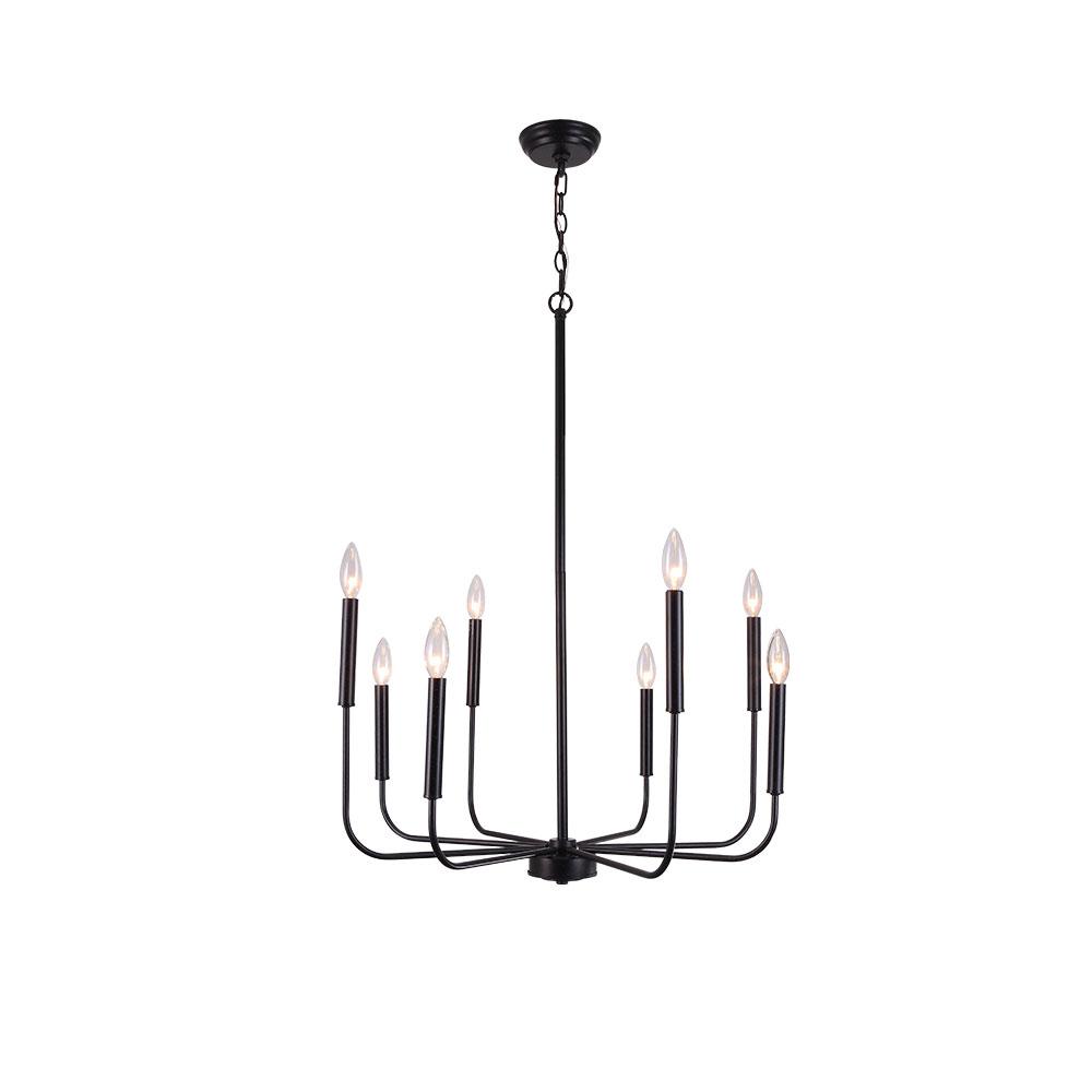 8-Light Candle Style Metal Chandelier