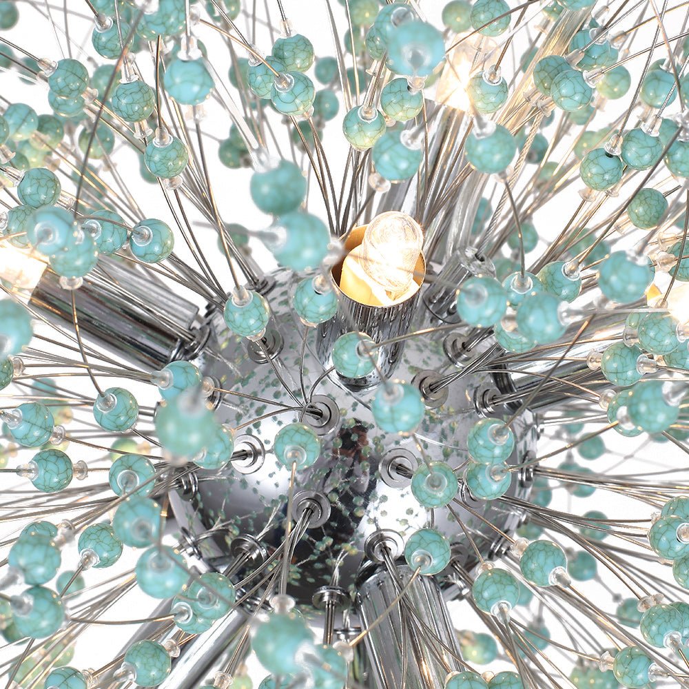 9-Light Blue Dandelion Chandelier | 2 Colours