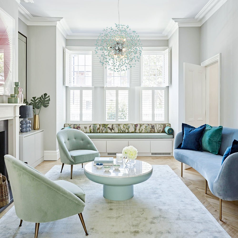 9-Light Blue Dandelion Chandelier | 2 Colours
