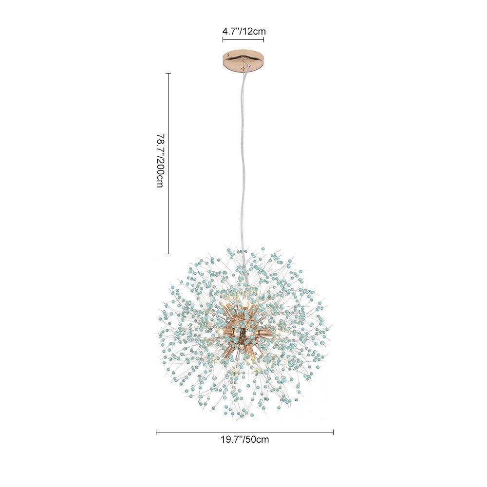 9-Light Blue Dandelion Chandelier | 2 Colours