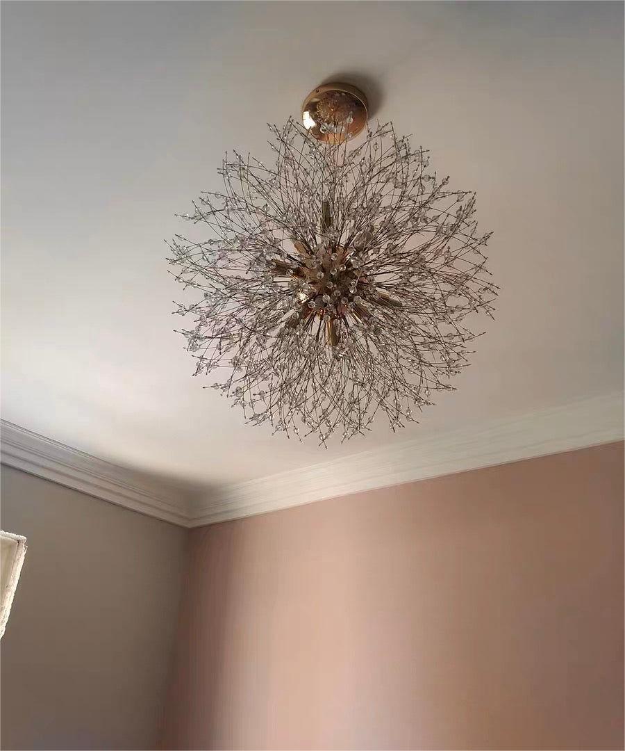 9-Light Firework Crystal Modern Unique Sputnik Light