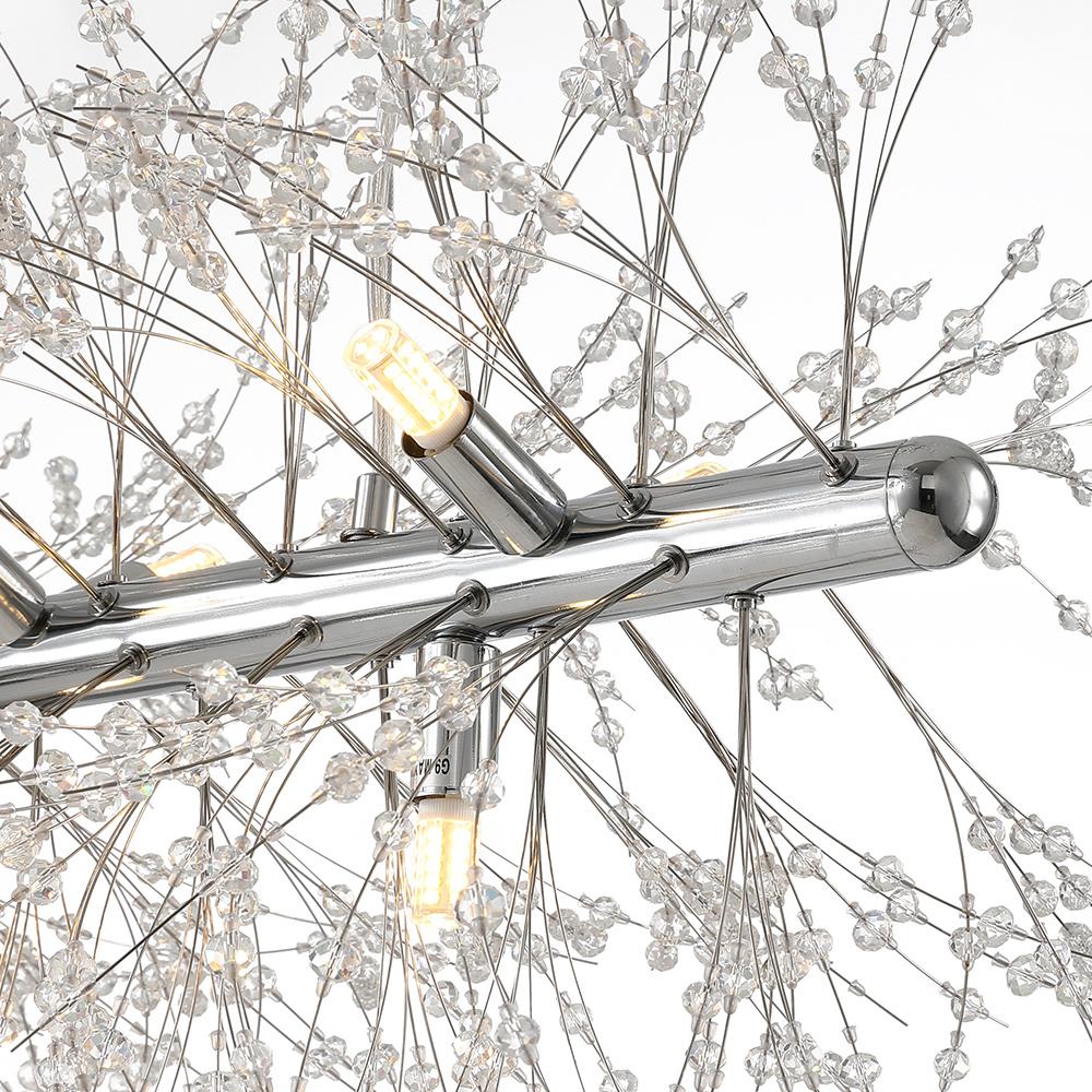 9-Light Linear Modern Crystal Chandelier
