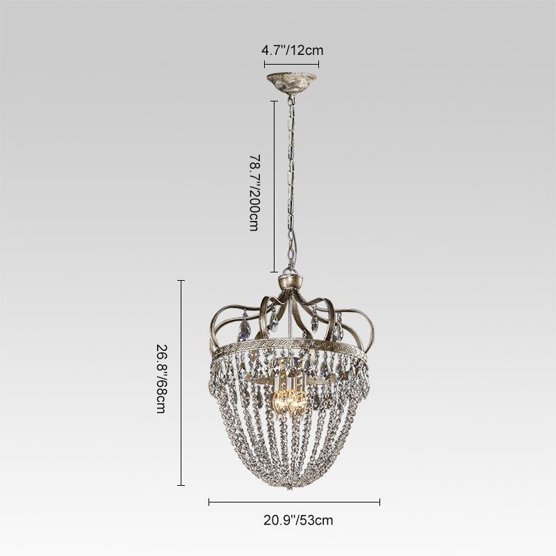 5-Light Silver Crystal Crown Chandelier