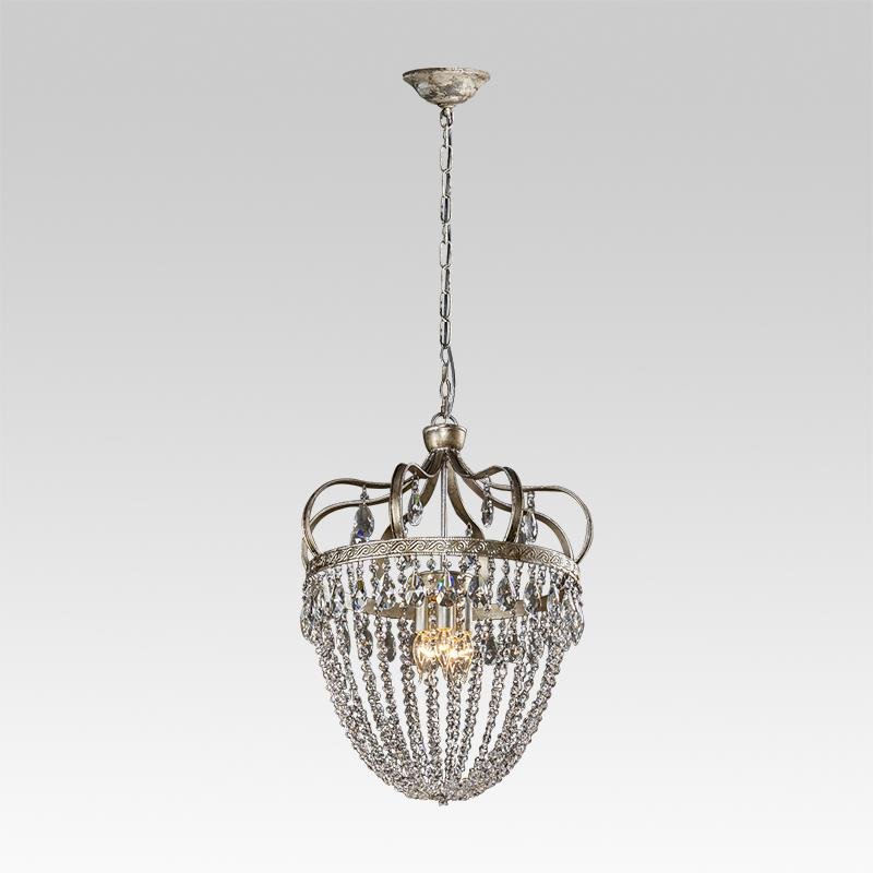 5-Light Silver Crystal Crown Chandelier
