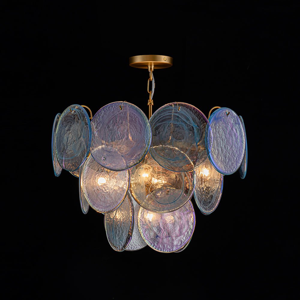 5-Light Swirled Cloud Glass Tiered Chandelier