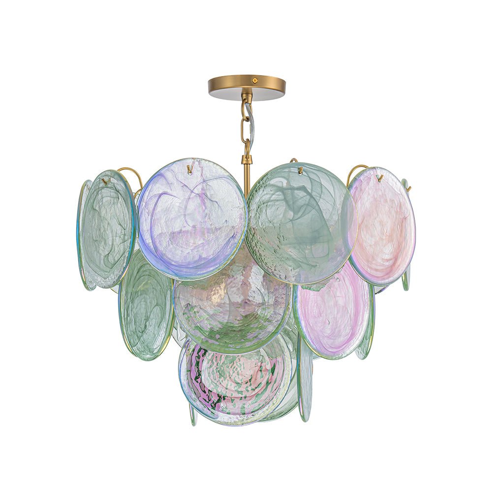 5-Light Swirled Cloud Glass Tiered Chandelier