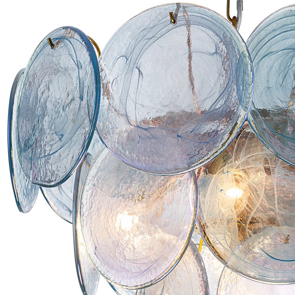 5-Light Swirled Cloud Glass Tiered Chandelier