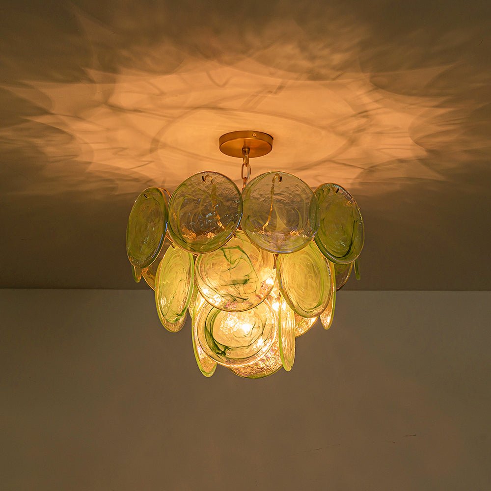 5-Light Swirled Cloud Glass Tiered Chandelier