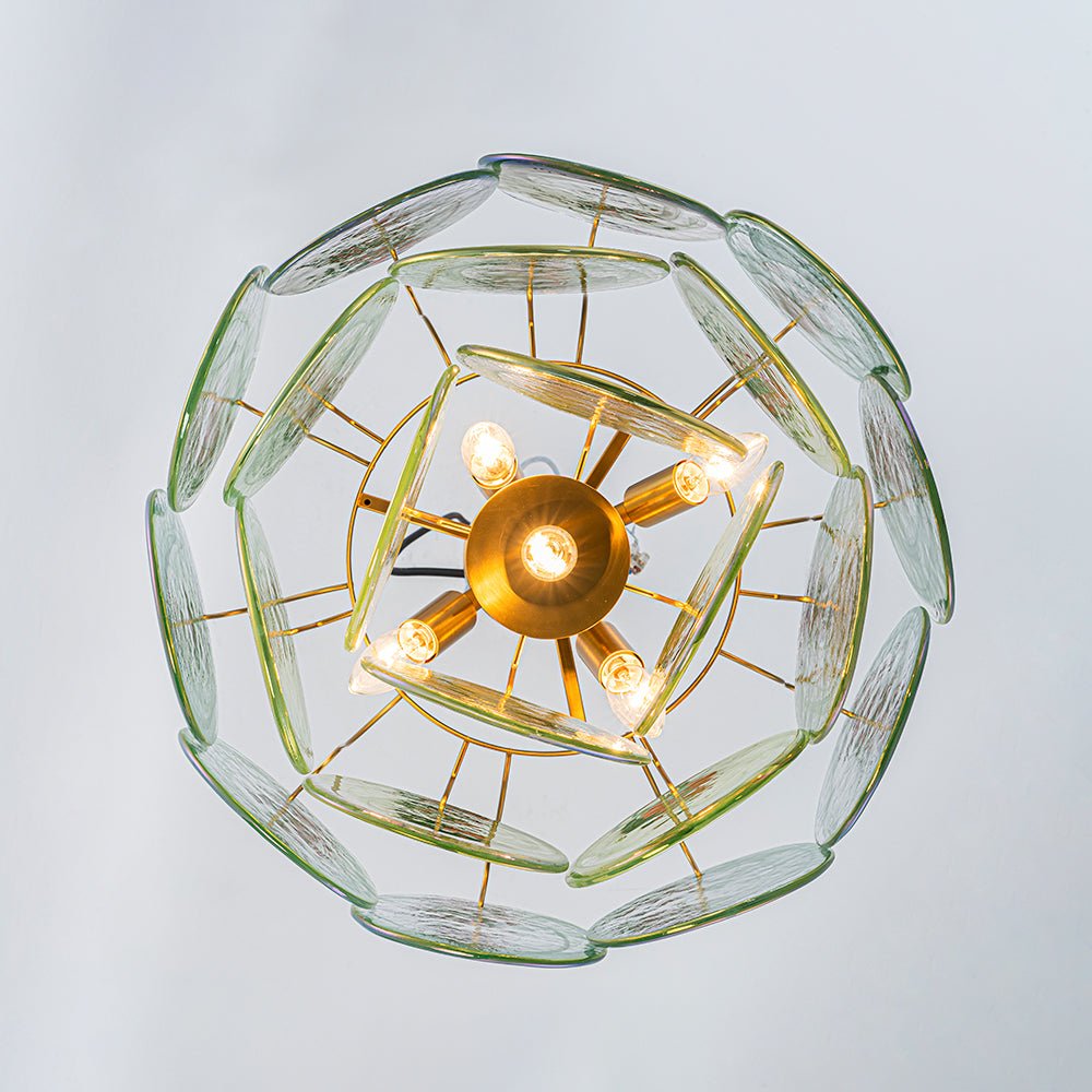 5-Light Swirled Cloud Glass Tiered Chandelier