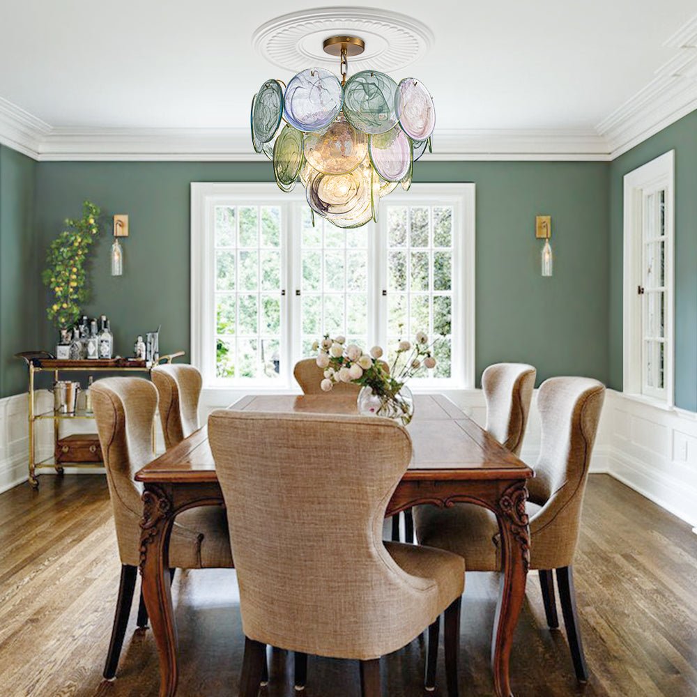 5-Light Swirled Cloud Glass Tiered Chandelier