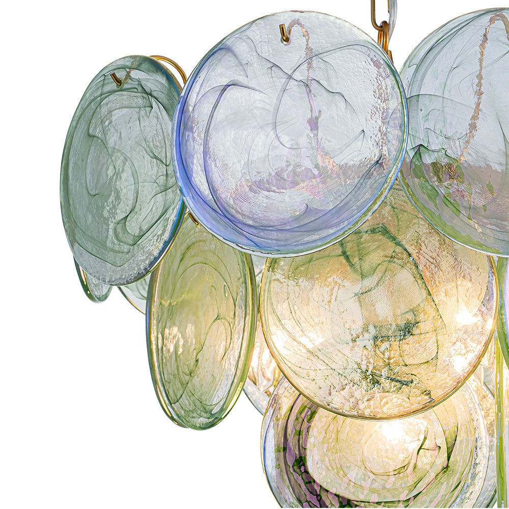 5-Light Swirled Cloud Glass Tiered Chandelier