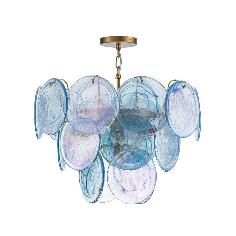 5-Light Swirled Cloud Glass Tiered Chandelier