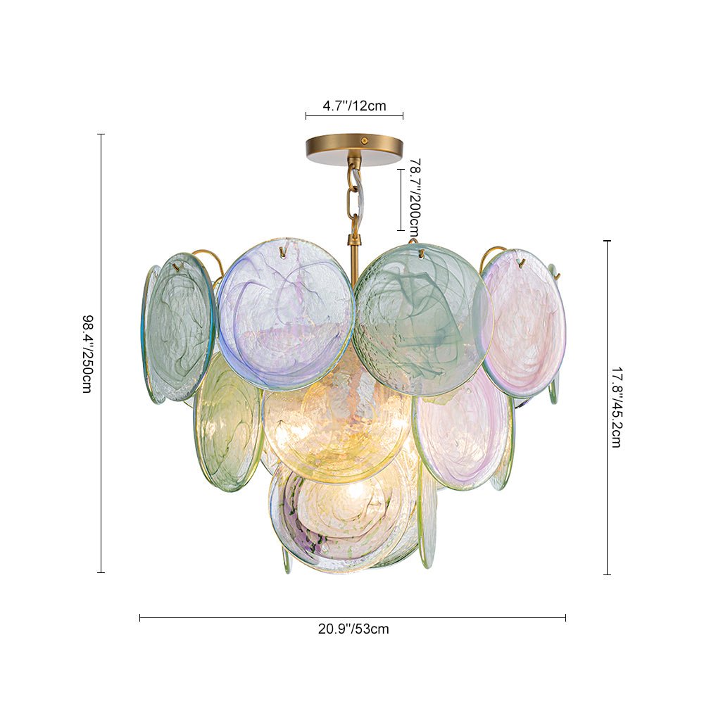 5-Light Swirled Cloud Glass Tiered Chandelier