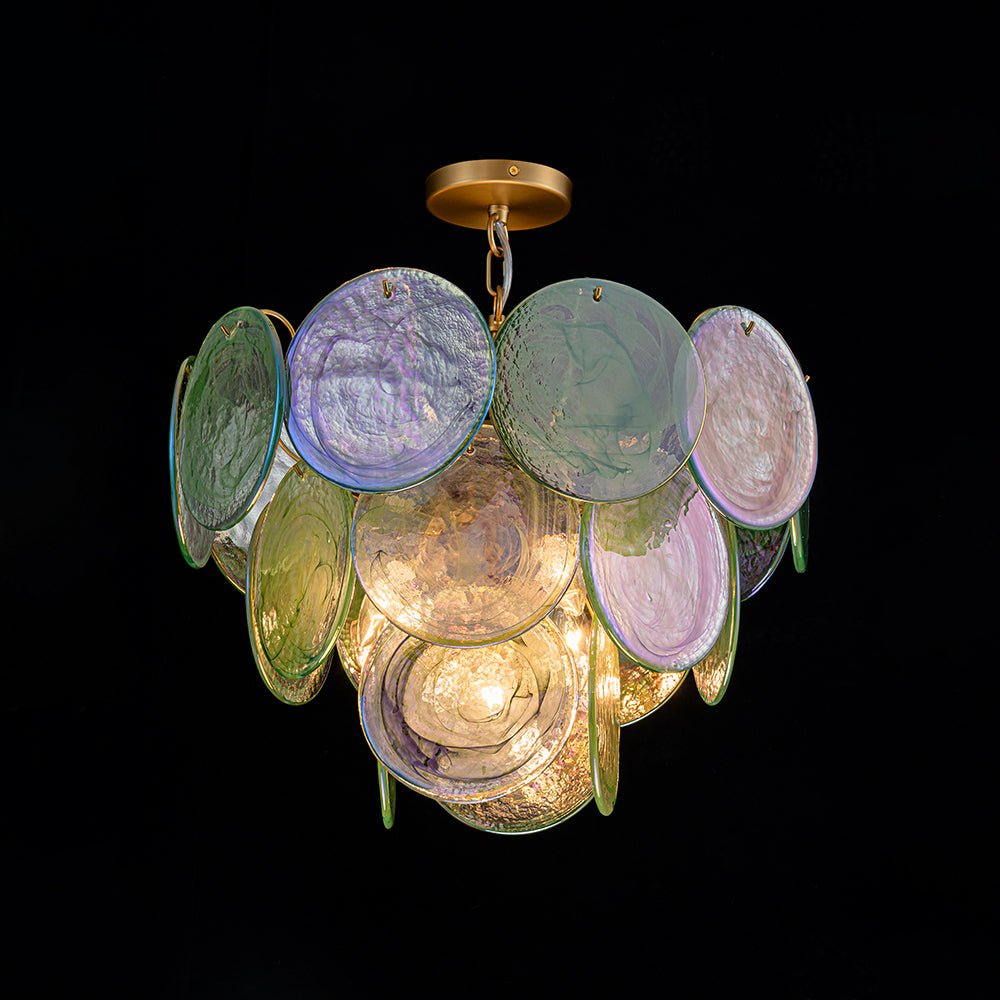 5-Light Swirled Cloud Glass Tiered Chandelier