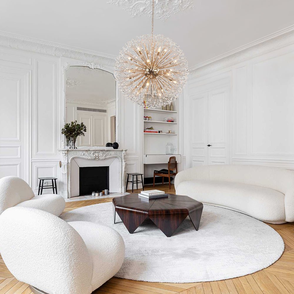 20-Light Floral Crystal Globe Dandelion Chandelier