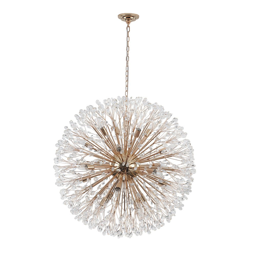 20-Light Floral Crystal Globe Dandelion Chandelier